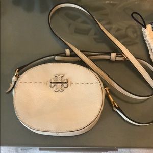 Tory Burch white crossbody convertible belt bag